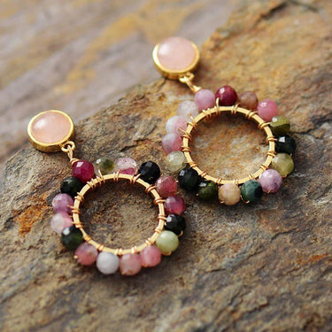 Pink Mist Tourmaline Stud Earring-Your Soul Place